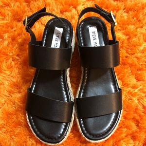 Steve Madden Black Leather Sandals